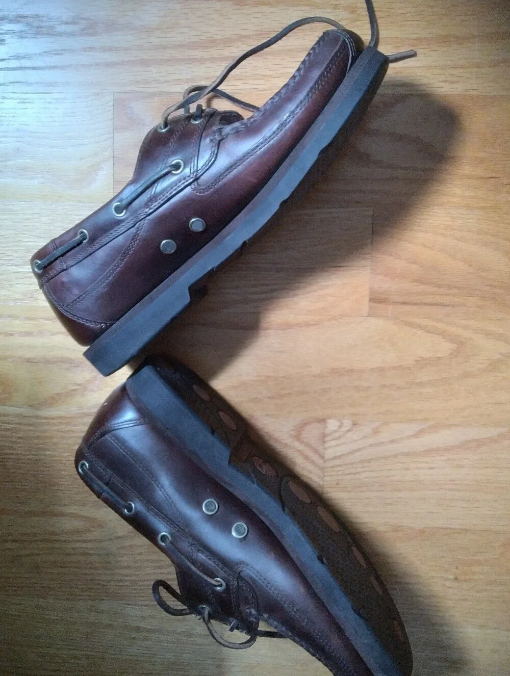 Timberland Men's   Dark Brown Leather Lace-Up Boat Shoes